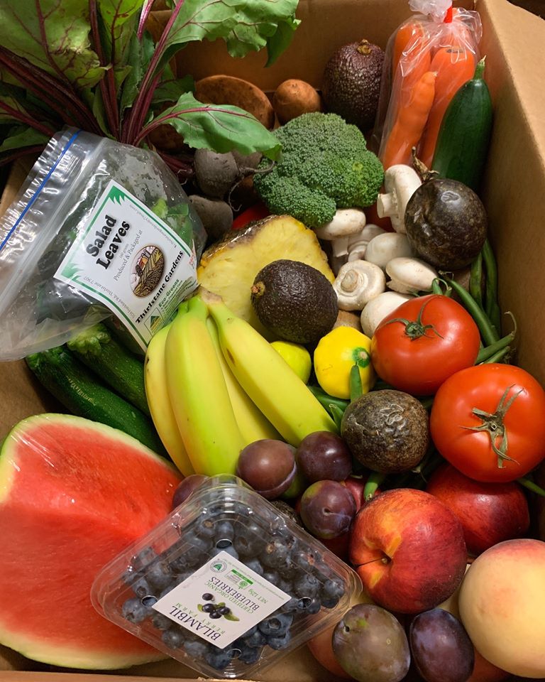 Organic Fruit & Vegetable Box (Large) with meat. Orders In By Monday 9am For A Wednesday Collection